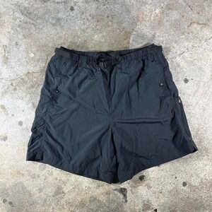 Black nylon travel smith cargo shorts